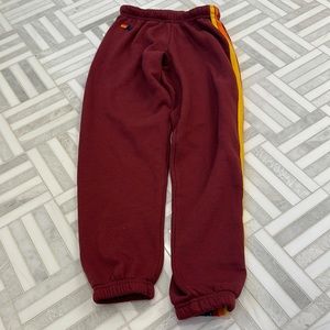 Aviator Nation 5 STRIPE SWEATPANTS - CLARET, brand new